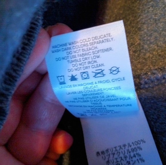 🆕 Lands' End | Cozy Boucle Fleece Coat with Hood Charcoal Grey Size Medium - Picture 5 of 9